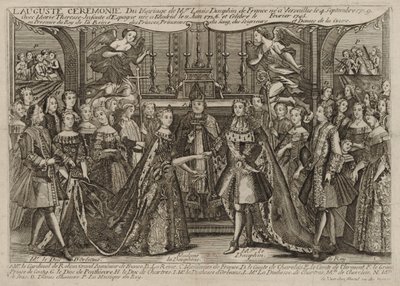 Marriage of Louis, Dauphin of France to Marie Thérèse Raphaëlle, Infanta of Spain in 1745 at Versailles by Unknown
